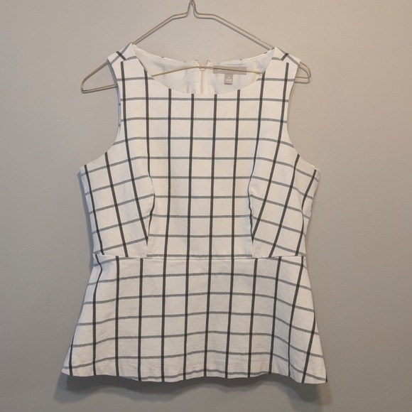 Banana Republic windowpane check peplum top - Picture 2 of 6
